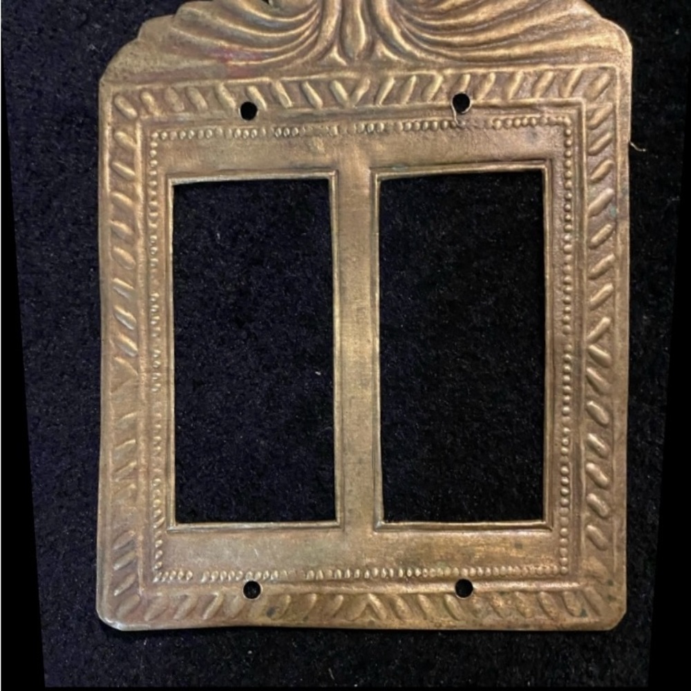 Vintage hand made brass switch plate